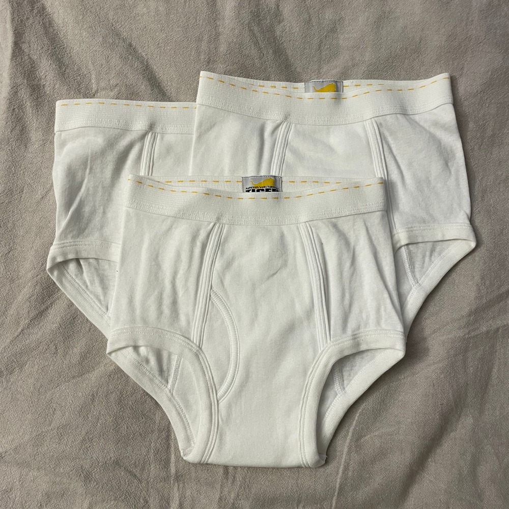 Tiger Briefs Boys 10-12 White 3 Pack Cotton Underwear NEW
